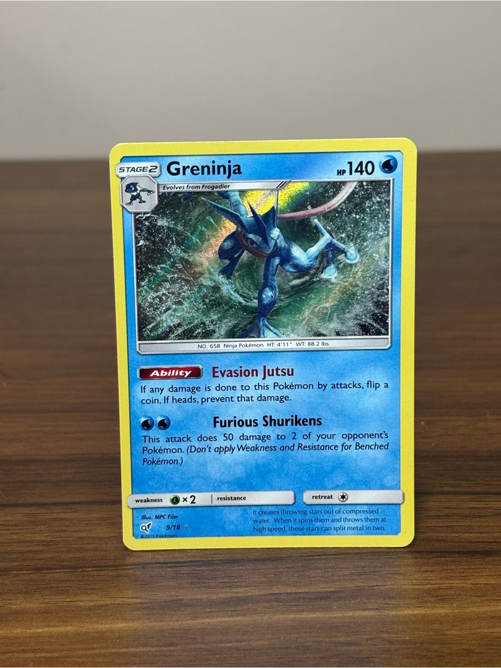 Greninja Pokemon TCG Detective Pikachu Holo 9/18